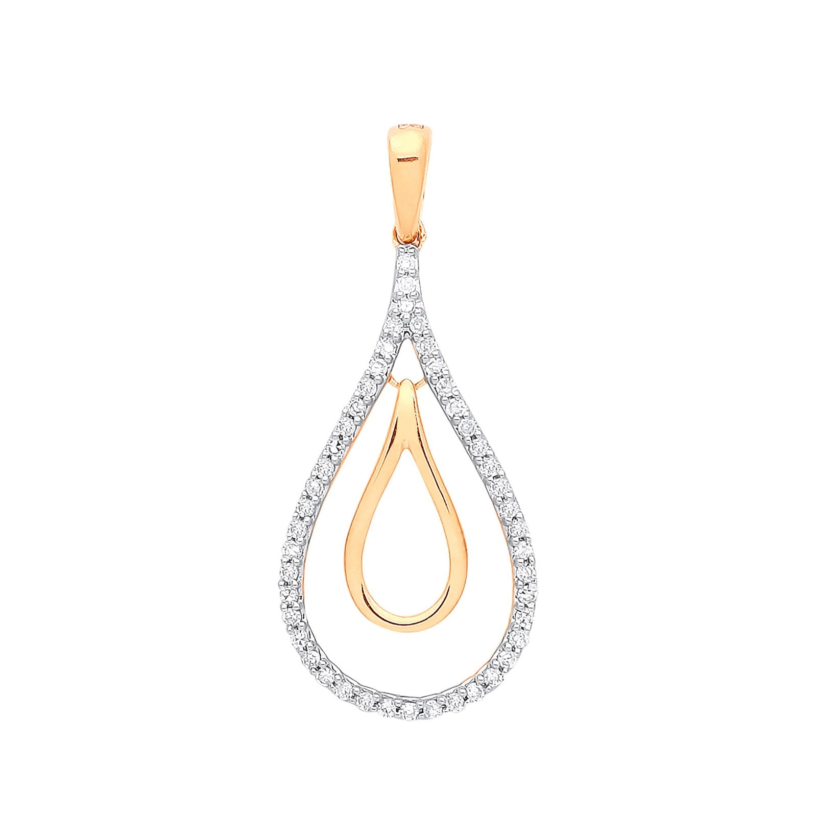 9ct Yellow Gold 0.13ct Drop Pendant - Fine Necklace - Certified Authentic - Swiss Made – Luxury Jewellery by Imperial